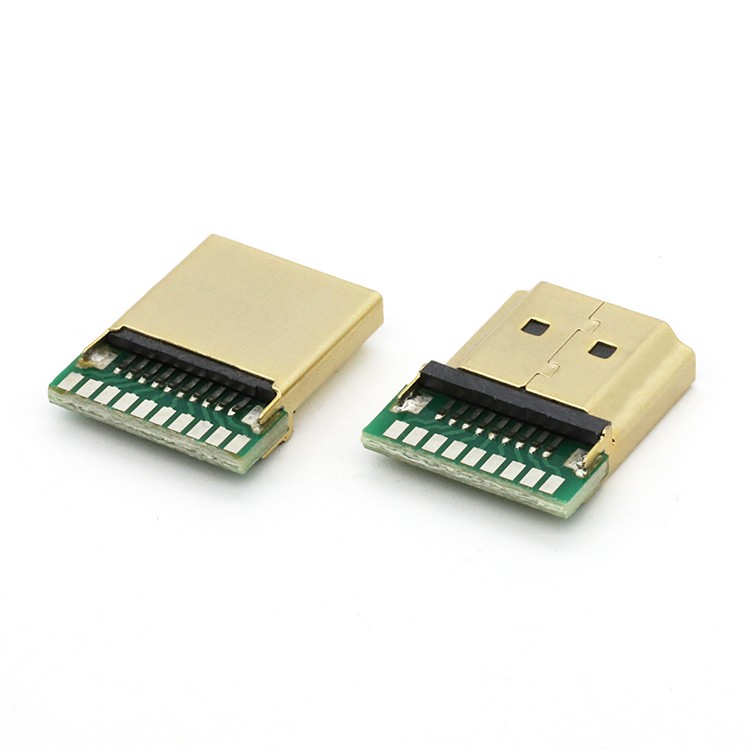 19P HDMI A Male Connector with PCB 