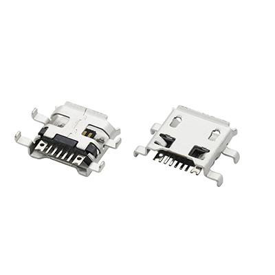 Mid Mount Micro USB 2.0 B Female Receptacle Connector 5P SMT Type
