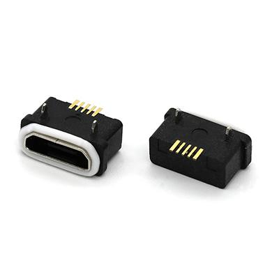 Surface Mount Waterproof Micro USB 5P Female Type B Connector Based On IP66 