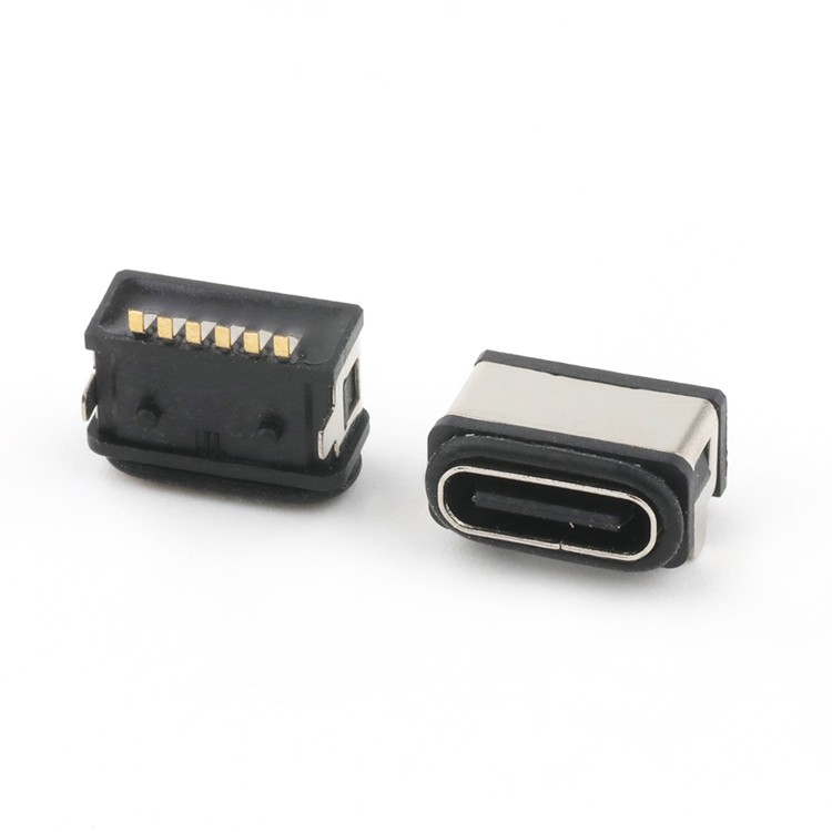 Surface Mount IP68 Waterproof USB C Type 6P Female Connector