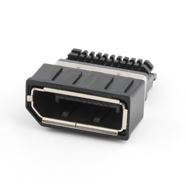 Wire Soldering Type DisplayPort 20P Female Connector with Plastic Cover