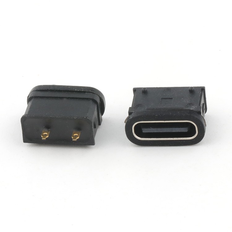 IP68 Waterproof USB C Type Female Connector 2Pin USB C Female Receptacle Connector