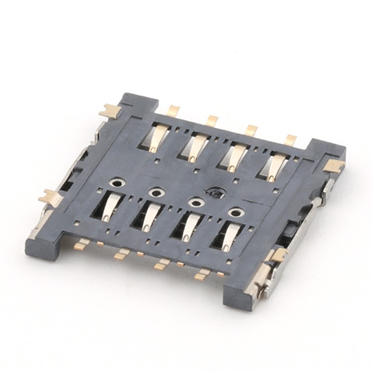 Micro SIM Card 8Pin 1.5H 4X2 Type SMT Micro SIM Card Connector