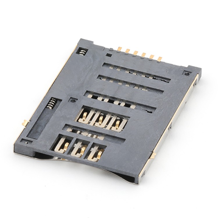 Micro SIM Card 7P Push Push Type Micro SIM Card Connector with CD Pin