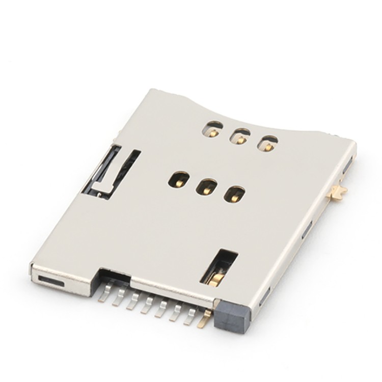Gold Flash 8P Micro SIM Card Push Push Type Micro SIM Card Connector