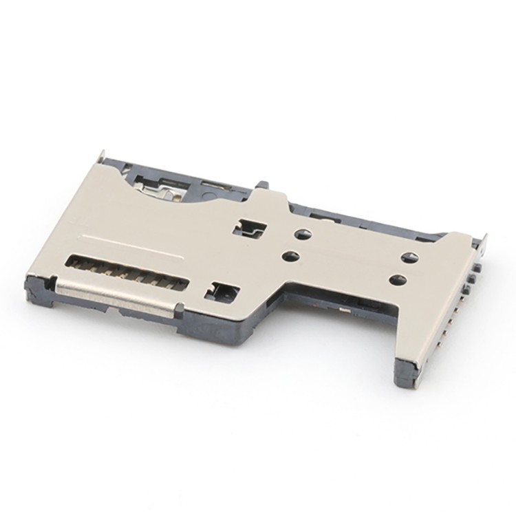 3 In 1 Sim Card Connector 2.50H SMT Type Stainless Steel Sim Card Connector