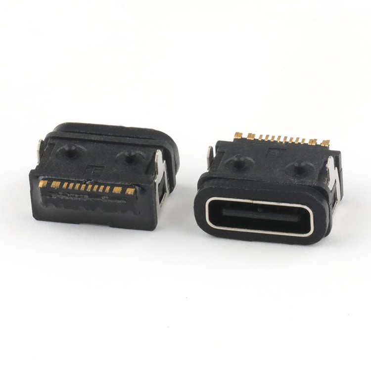 IP68 Rated Waterproof USB Connector 16Pin Type C Female Socket SMT Connector - 副本