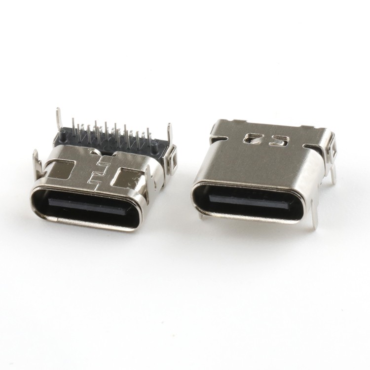 USB C Female Connector Top Mount Single Shell USB 3.1 Type C 24Pin Female Connector