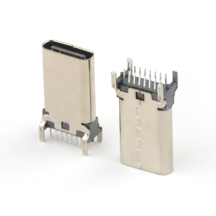 16P USB Female Connector Vertical DIP 13.0H 13.7H 15.0H USB C Soldering Connector