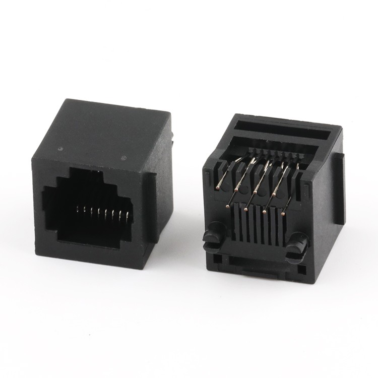 5222 Vertical Dip Type RJ45 Female Connector 8Pin 1x1 Port RJ45 PCB Connector