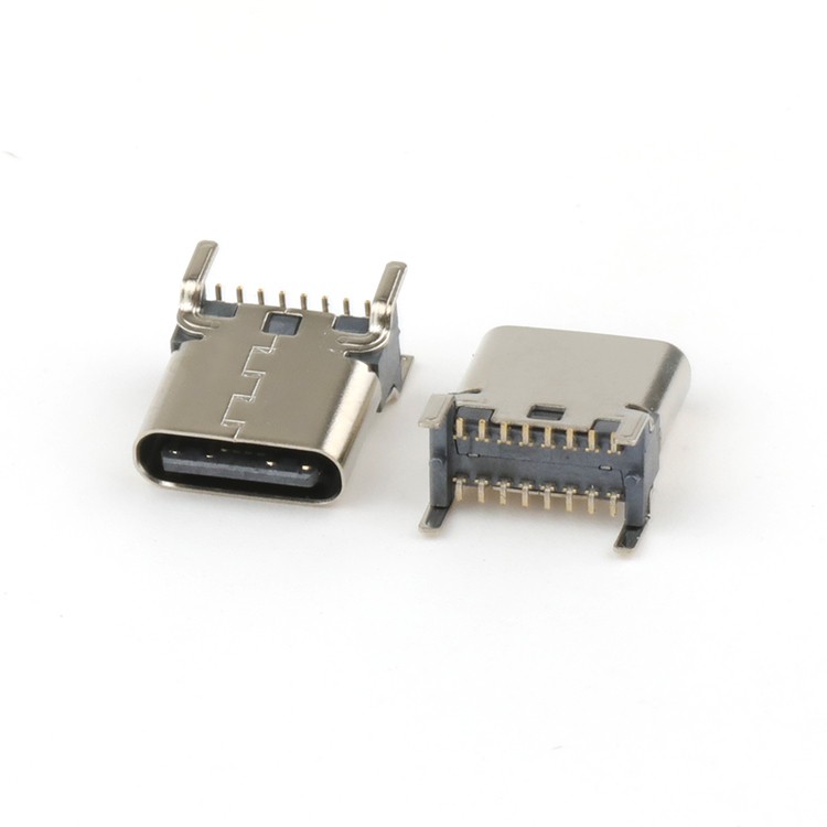 16P Type C Female USB Connector SMT 10.0H Dual Row USB C Female Connector