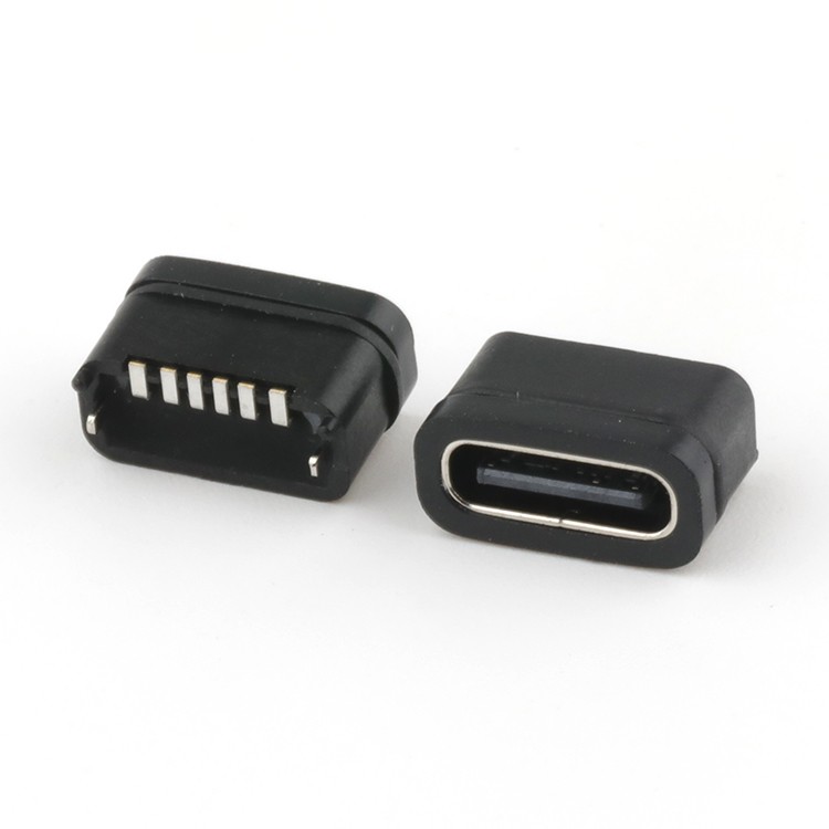 IP67 Waterproof USB Connector 6P Vertical SMT Waterproof USB C Connector