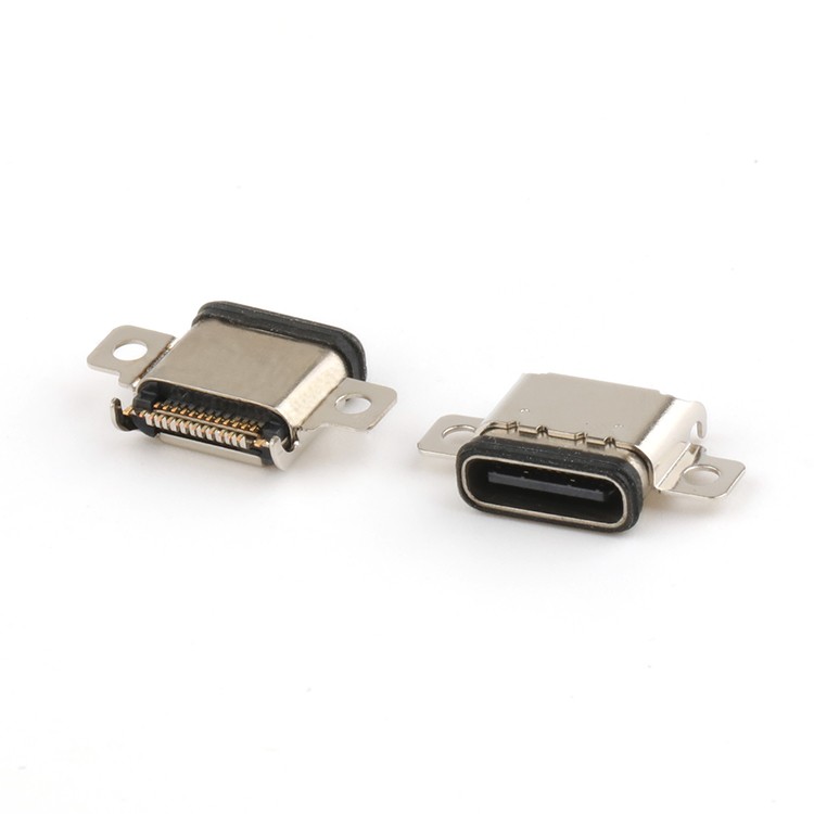 IP68 Waterproof USB Type C Female Connector Mid Mount Dual Row USB C Connector