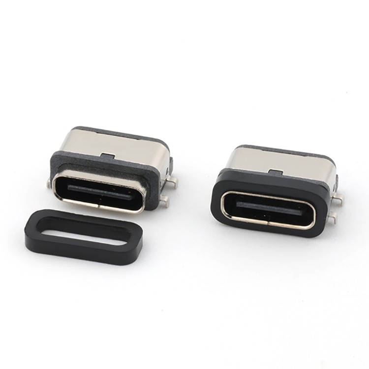 Mid Mount 6 Pin IP67 USB Type C Waterproof Female Socket Connector
