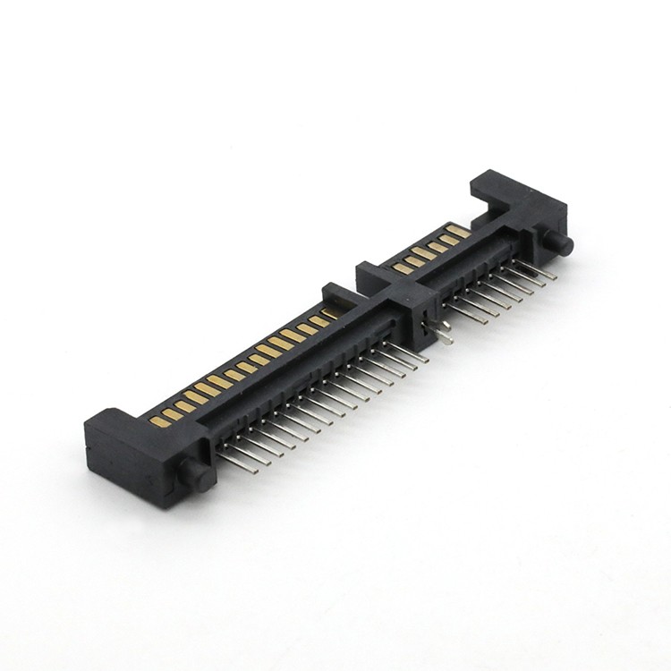 SATA 7+15P 22Positions Male Connector 180degree DIP type