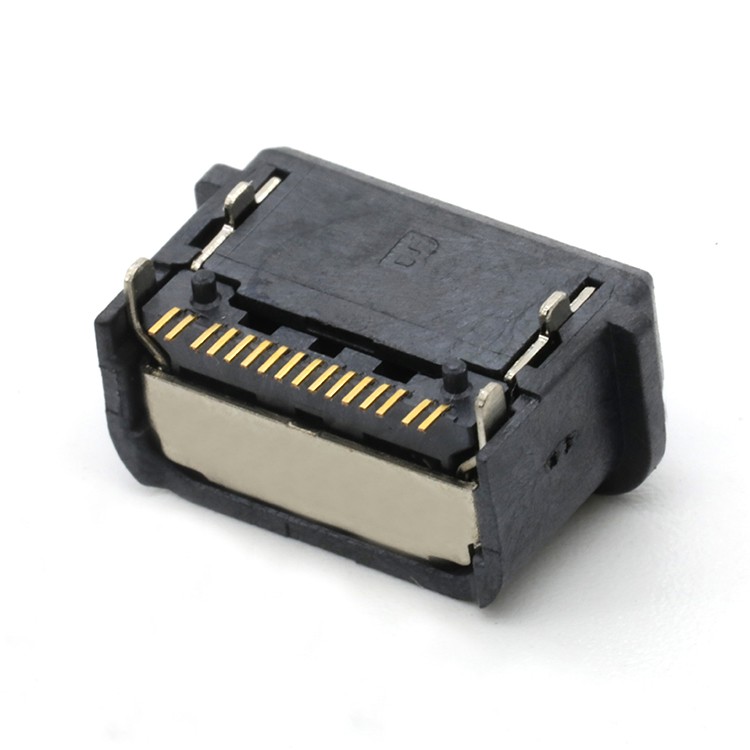 Surface Mount CH3.18mm IP64 Rating Waterproof 16Pin USB C Female PCB Connector