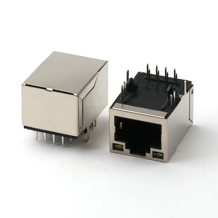 Single Port Tab Up RJ45 Female Connector B3.05 100M Dip Type 8Pin RJ45 Connector