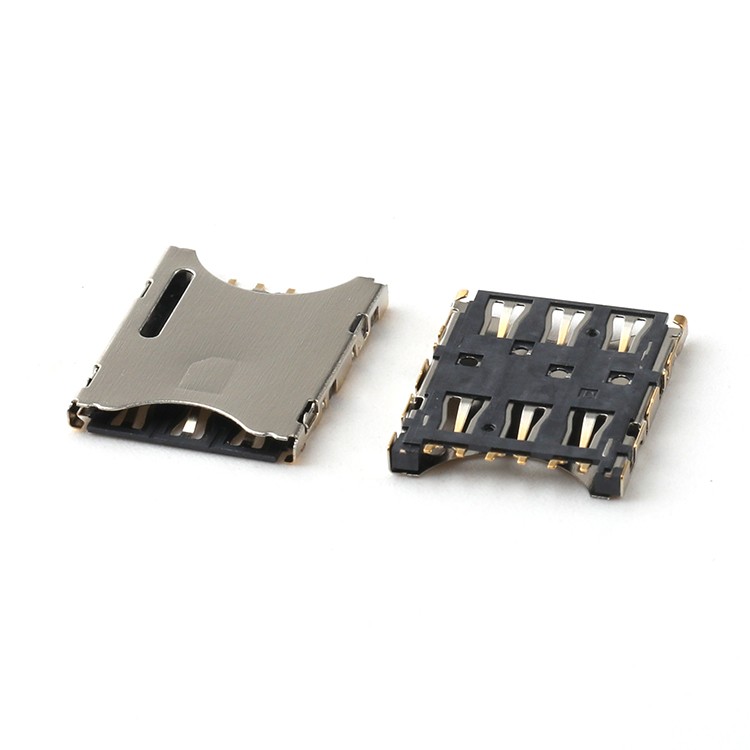 Nano SIM Card Push Push 6Pin 1.2H Memory Card SIM Card Connector