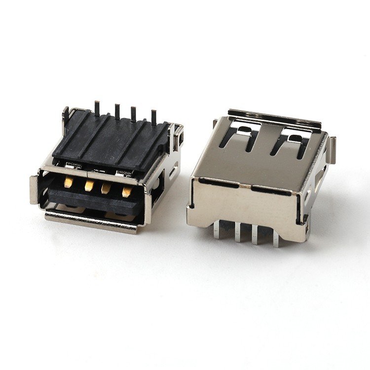 Through Hole 4Pin USB 2.0 A Female PCB Connector 90Degree USB A/F Connector