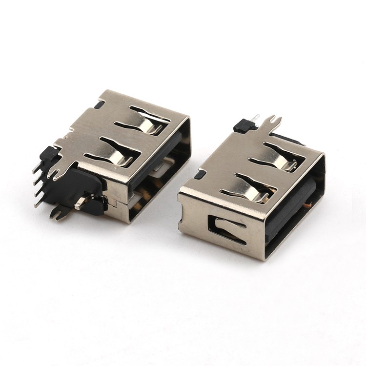 4Pin Upright USB 2.0 A/F Connector L=10.0MM Dip Type Right Angle USB A Female Connector