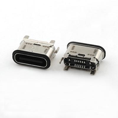 IPX8 16P Waterproof USB C Female Connector Vertical SMT Type H=6.5mm Waterproof USB C Connector