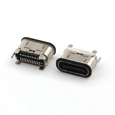 IPX8 Waterproof USB C Female Connector Dual Row Vertical SMT H=6.5mm USB C 24P Female Connector