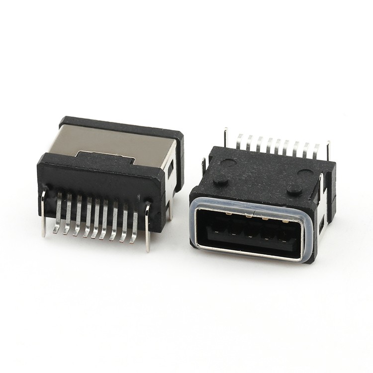 9Pin Waterproof USB 3.0 Female Connector IPX7 SMT Type Waterproof USB A Connector