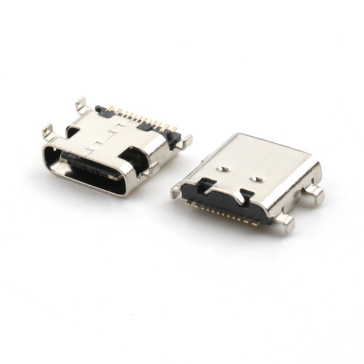 Mid Mount 1.1MM USB Type C Female Connector SMT L7.96MM USB C 16Pin Female Connector