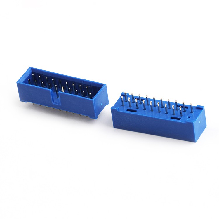 19Pin Box Header Male Connector Blue Color 2.0 Pitch Dip Box Header Plug Male Connector