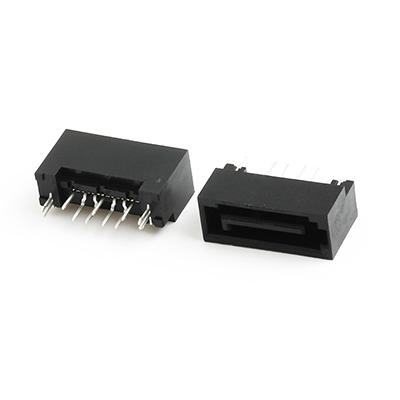 Dip Type Sata 7 Pin Male Connector 180Degree Nickel Plating Sata Connector for PCB Housing