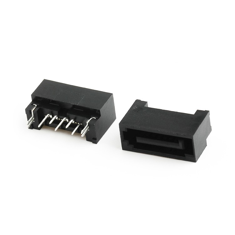 Dip Type Sata 7 Pin Male Connector 180Degree Nickel Plating Sata Connector for PCB Housing
