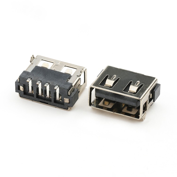 SMT Type USB2.0 A Female Connector L10.0MM 4Pin PCB Mount USB Type A Socket Connector