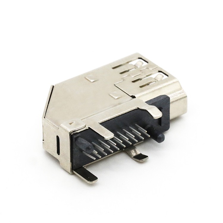 Upright HDMI A type Female Socket Connector PCB