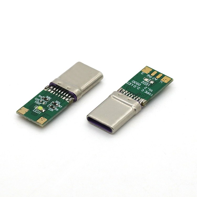 USB 2.0 Type  C Plug 16P with LED Light 