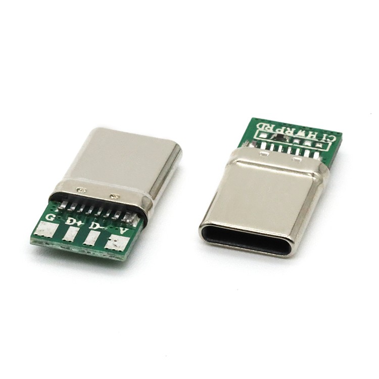 Type C 2.0 Male Plug 16pin for Wire Soldering