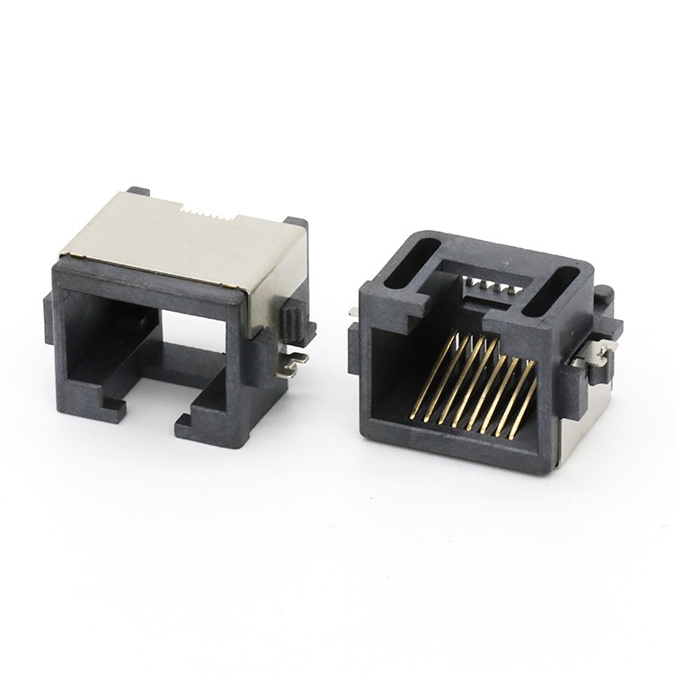 Mid Mount  8P8C RJ45 Female Socket Connector SMT Type