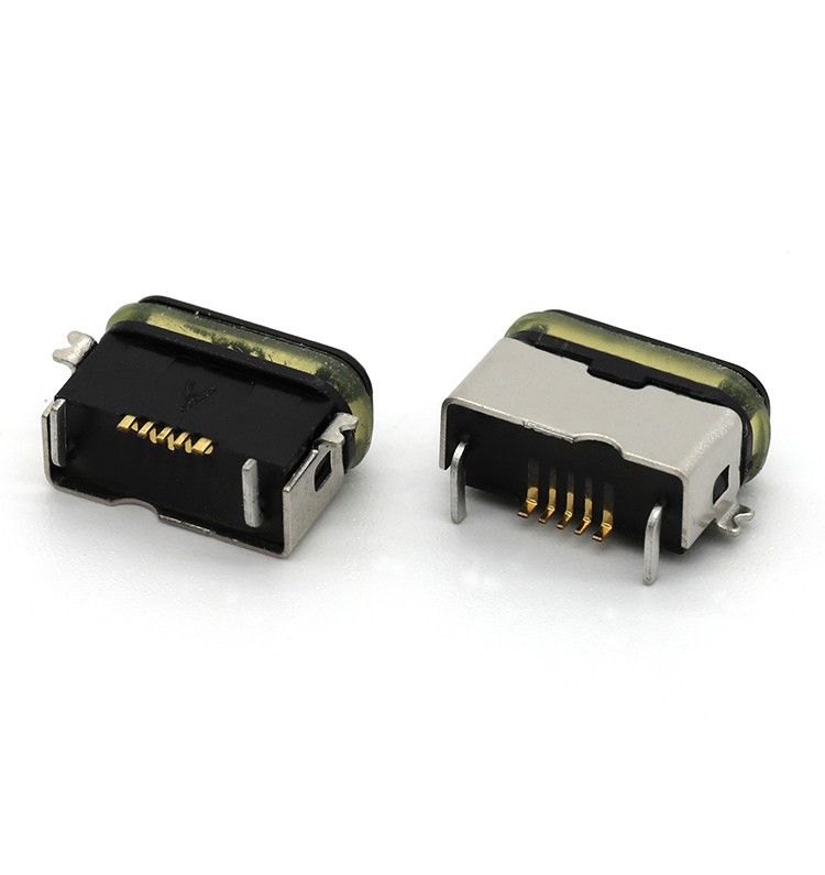 IP67 Micro USB 2.0 Waterproof B Type Female Socket 5Pin Connector