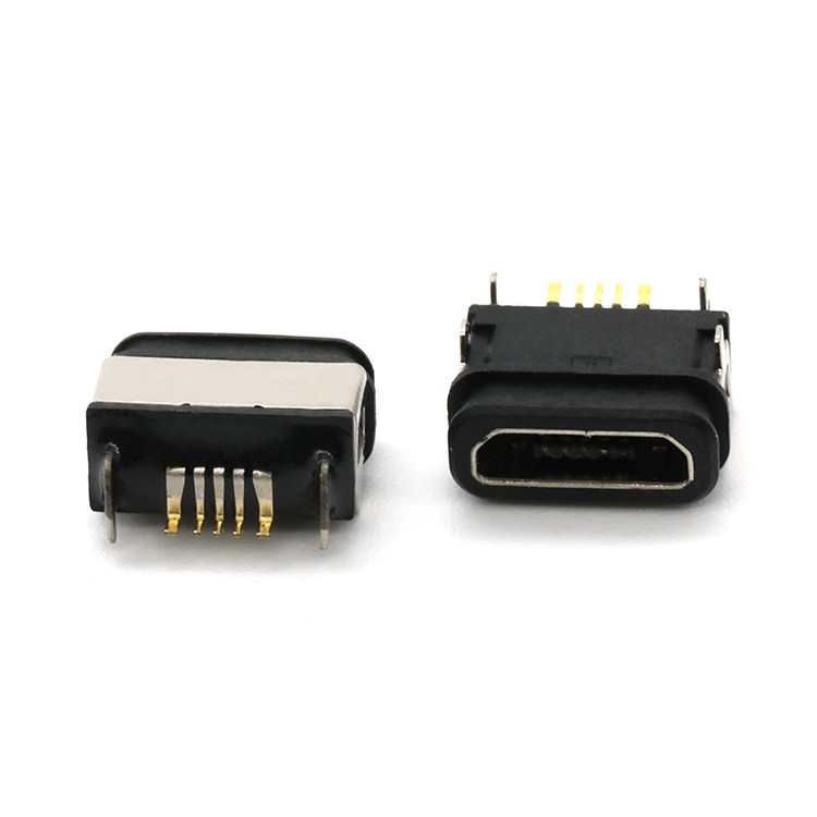 5Pin Waterproof Micro USB 2.0 Surface Mount B Type Female Receptacle Connector IP68