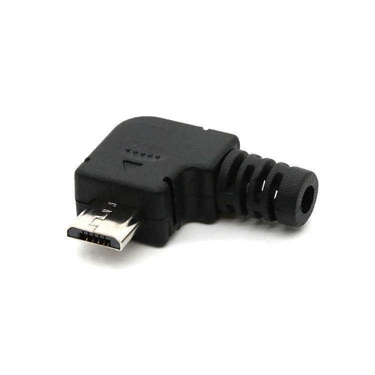 Micro USB 2.0 Right Angle Connector 5P 3 in 1 with Plastic Cover Shell for DIY 