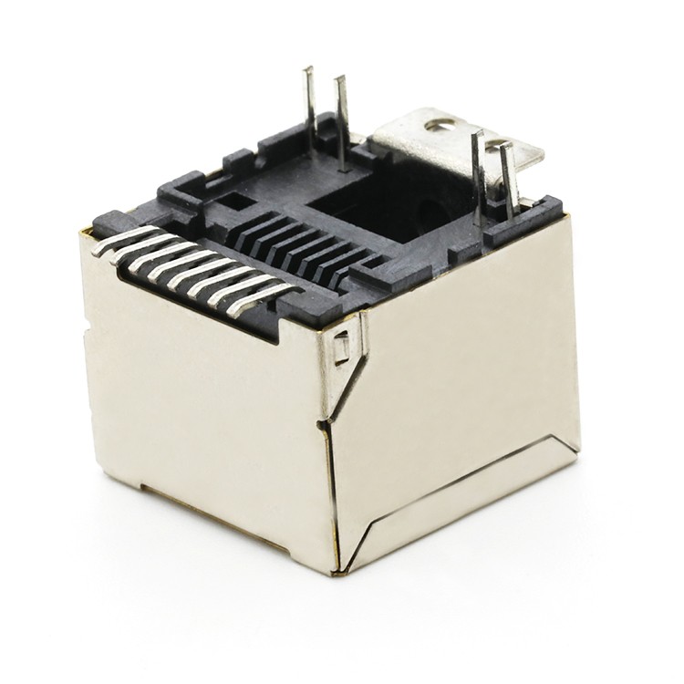 Vertical Surface Mount RJ45 8P8C Female Socket Connector with Light, 12.7H