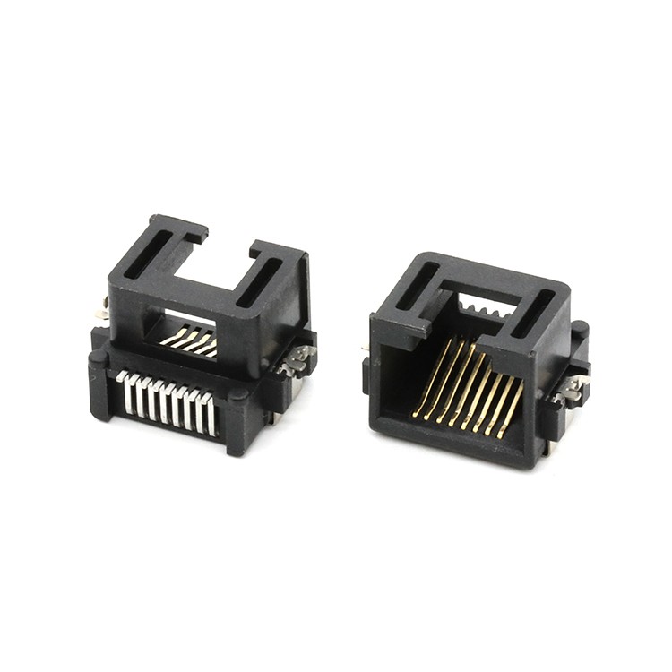 RJ45 8P8C 1X1 Port  Mid Mount 5.5MM Female SMT Connector None Light