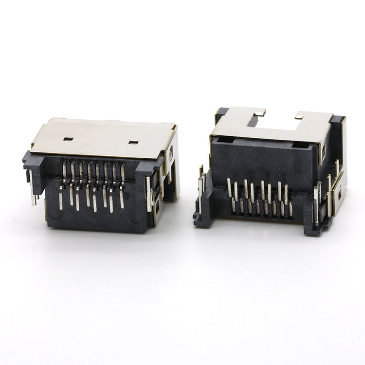 Mid Mount 4.1MM RJ45 8P8C Female Dip Connector Reverse Type,9.9H,with Led Light