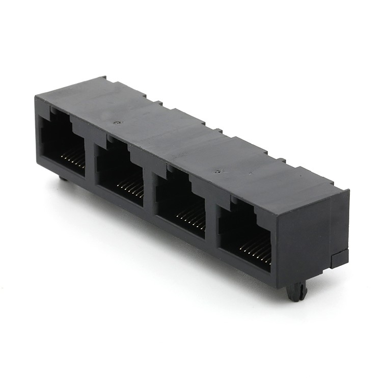 RJ45 5623 1X4 Multiple Port 8P8C Female Socket Dip Type Connector without Led Light