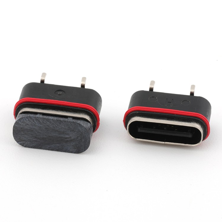 Surface Mount Waterproof 16Pin USB Type C Female Connector Based on IP67, H=5.90mm