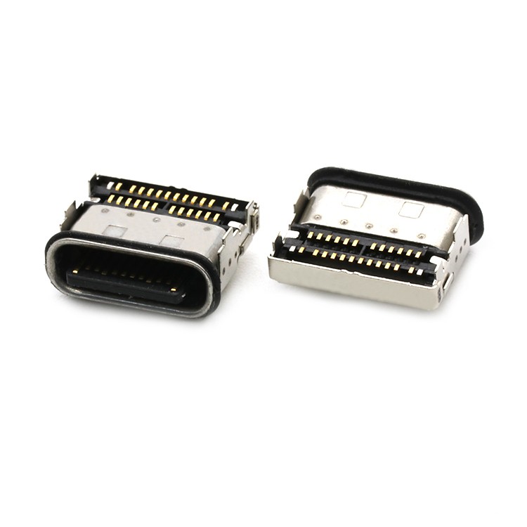 IP68 24Pin Waterproof USB Type C Female Receptacle 2 Row SMT Connector 