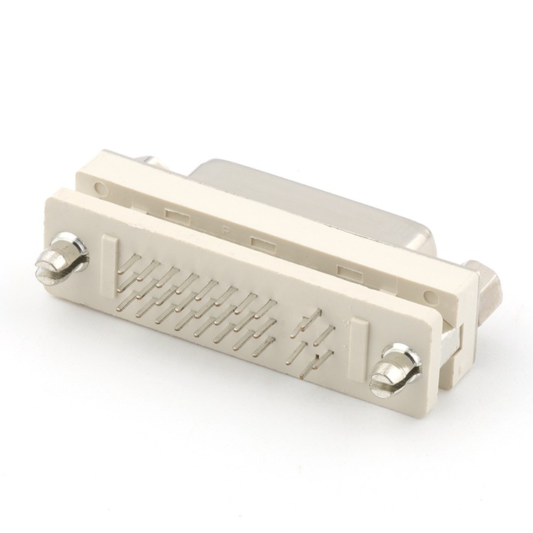 Vertical DVI(24+5) 9Pin Female Socket PCB Mount Connector 180Degree 