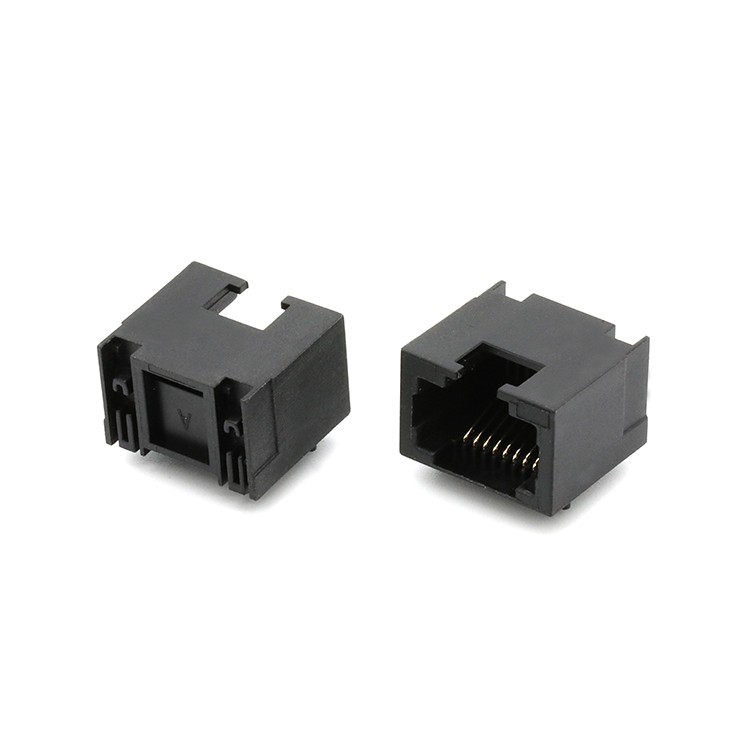DIP Type Tab Up Single Port 8P8C RJ45 Female Ethernet Connector