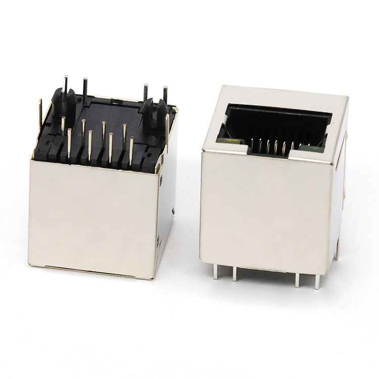 RJ45 Female Connector with LED Vertical DIPType RJ45 8P8C Female Ethernet Connector