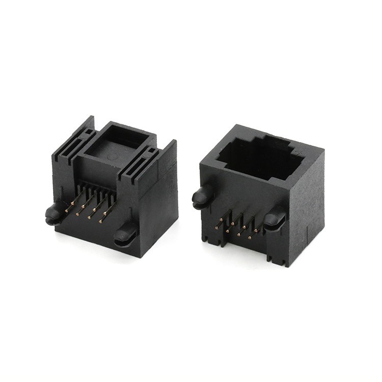 Right Angle 1x1 Port RJ45 8P8C Modular Female Connector