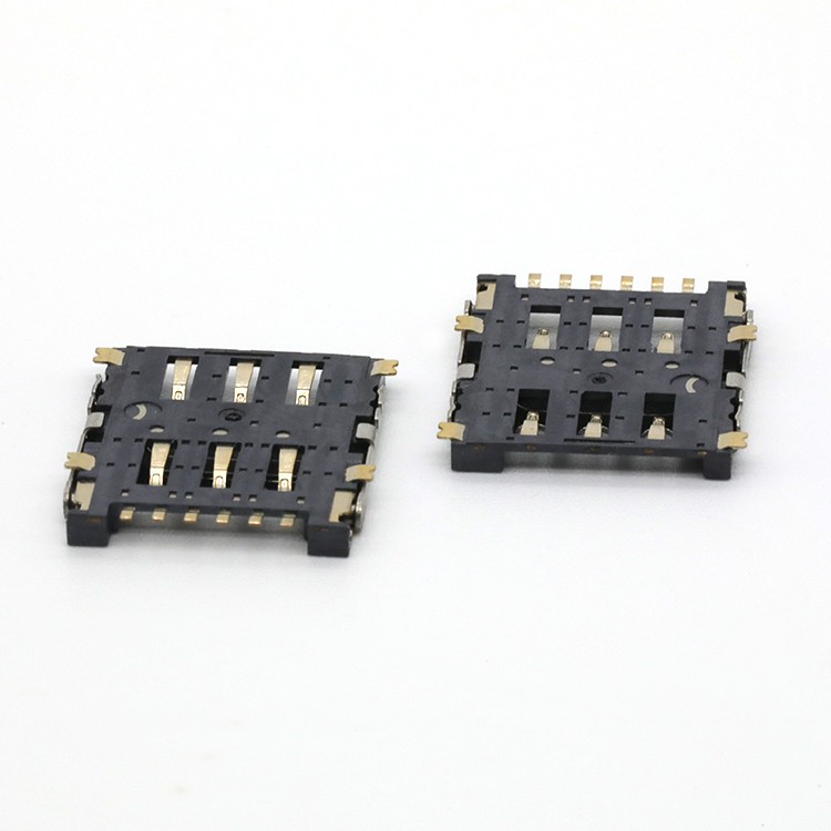 Nano SIM Card Connector 6Pin 1.45H Push Nano SIM Card Connector